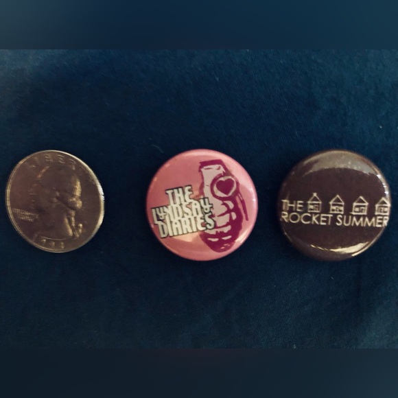 Set Of 7 Buttons: Thrice, Rocket Summer, New Amsterdams, Ben Kweller, Str8 Edge - Picture 3 of 8